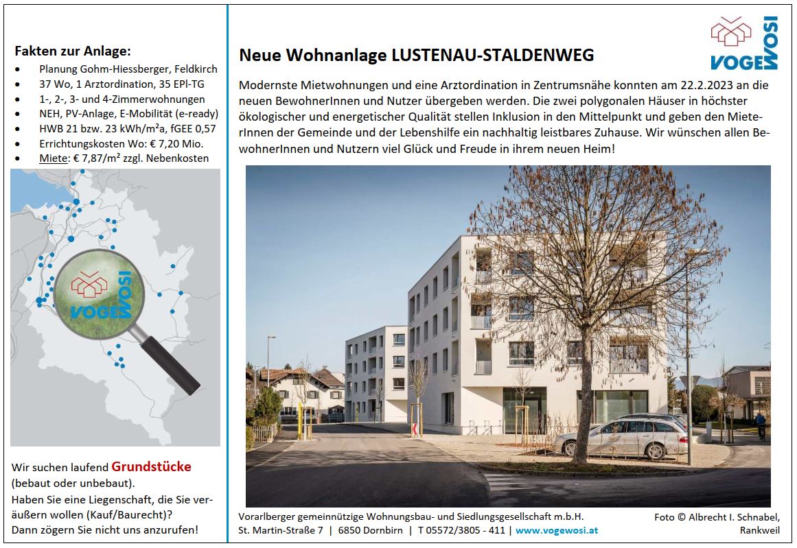 Neue Wohnanlage: LUSTENAU - STALDENWEG
