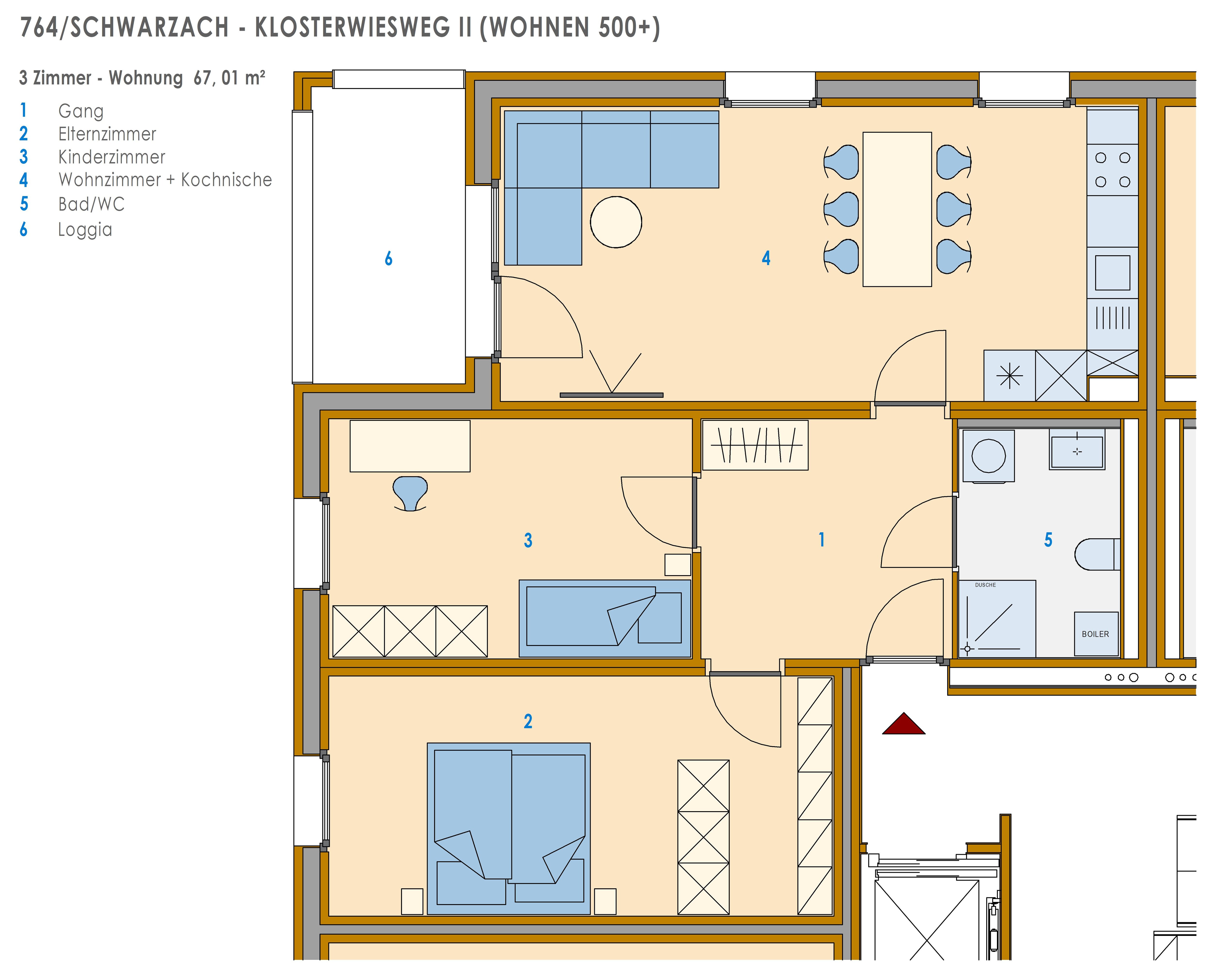 Schwarzach - Klosterwiesweg II (Wohnen 500+)